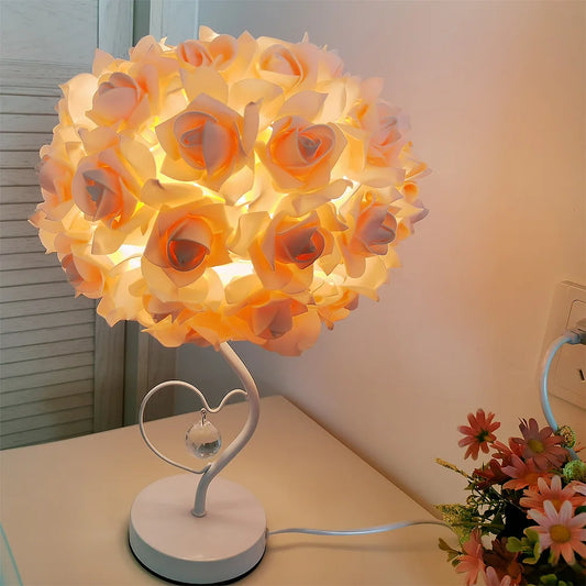 Enchanted Crystal Rose Lamp