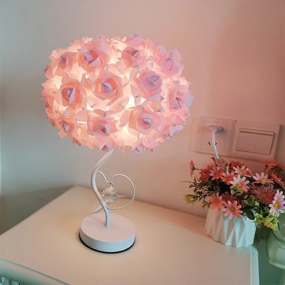 Enchanted Crystal Rose Lamp