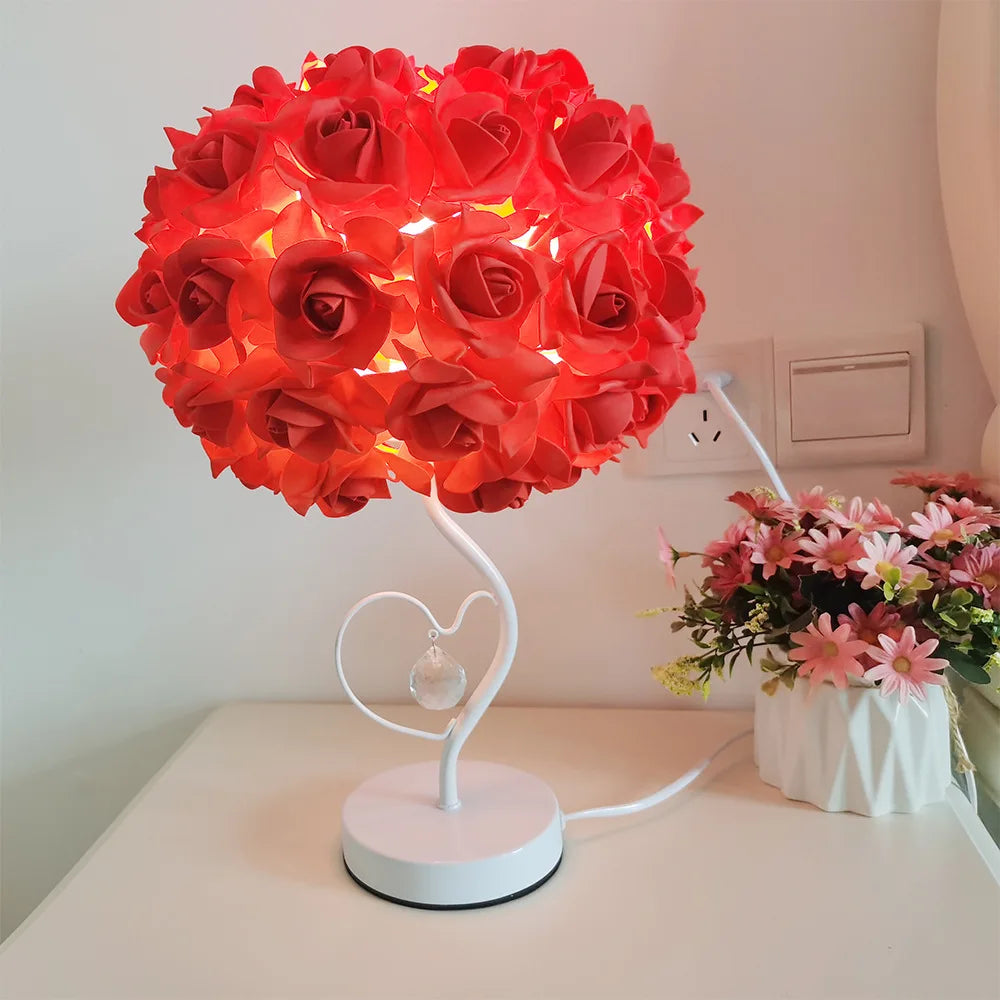 Enchanted Crystal Rose Lamp